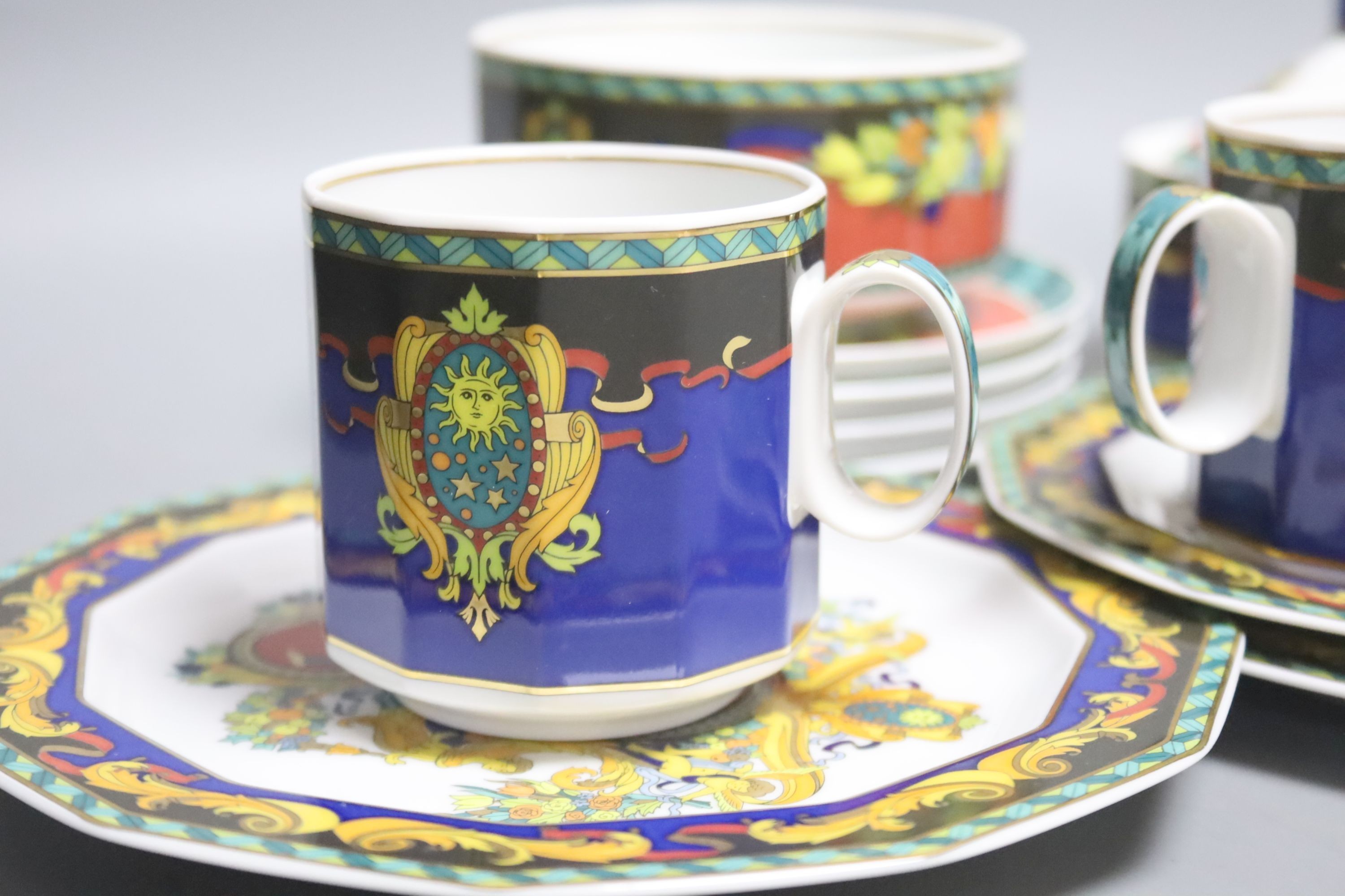 Versace Le Roi Soleil tea/coffee wares 16 pieces